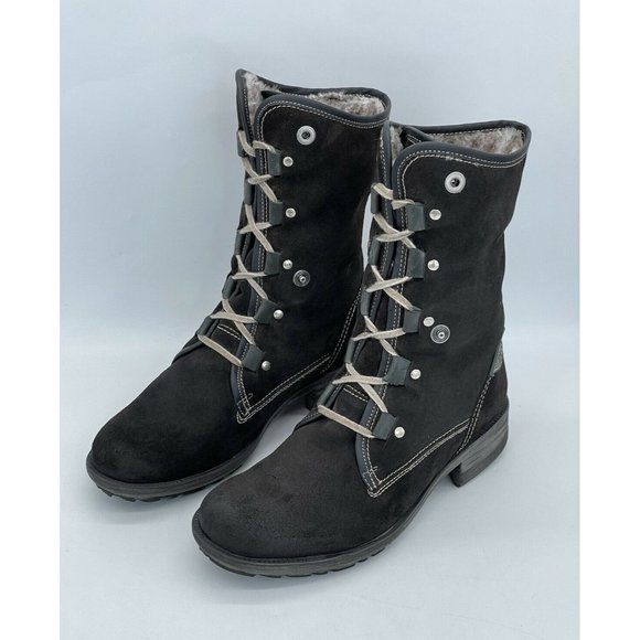 Suede Blackgrey Ankle Boots Faux Fur 